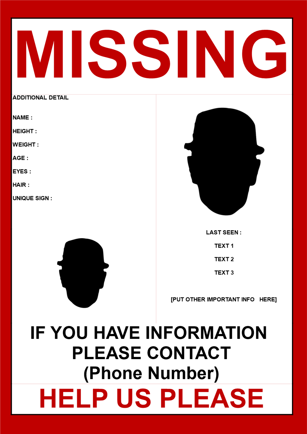 Missing Persons poster