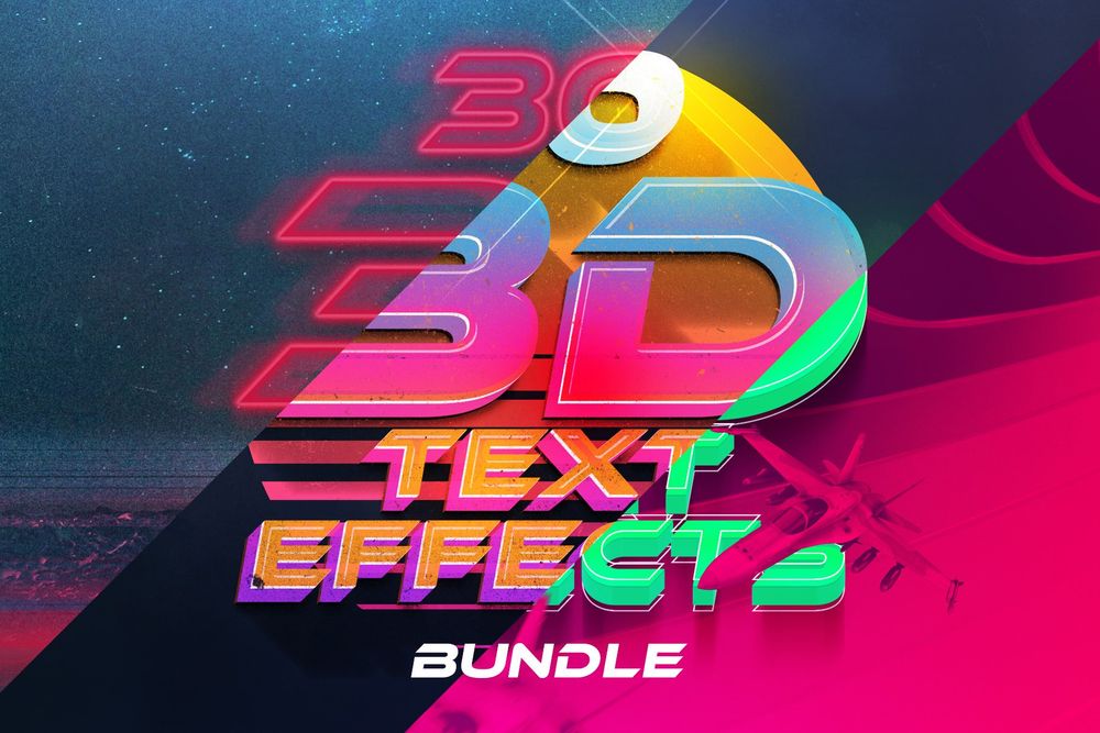 Creative Market - 3D Text Effects Bundle Vol 4 & poster