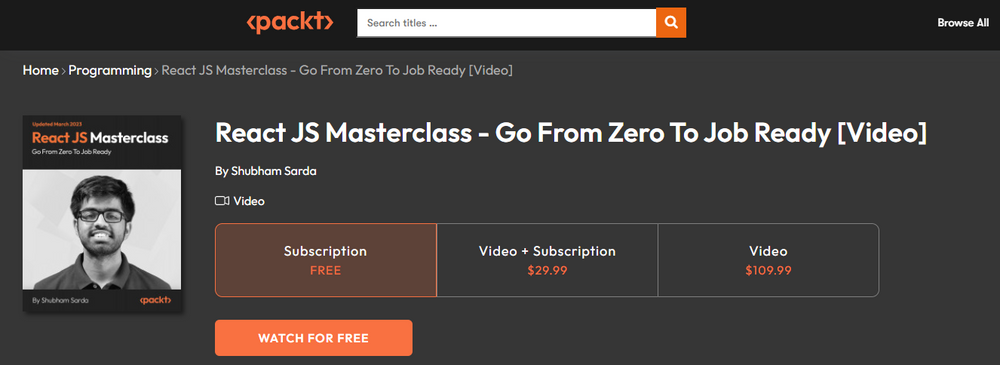 PacktPub - React JS Masterclass - Go From Zero To Job Ready poster