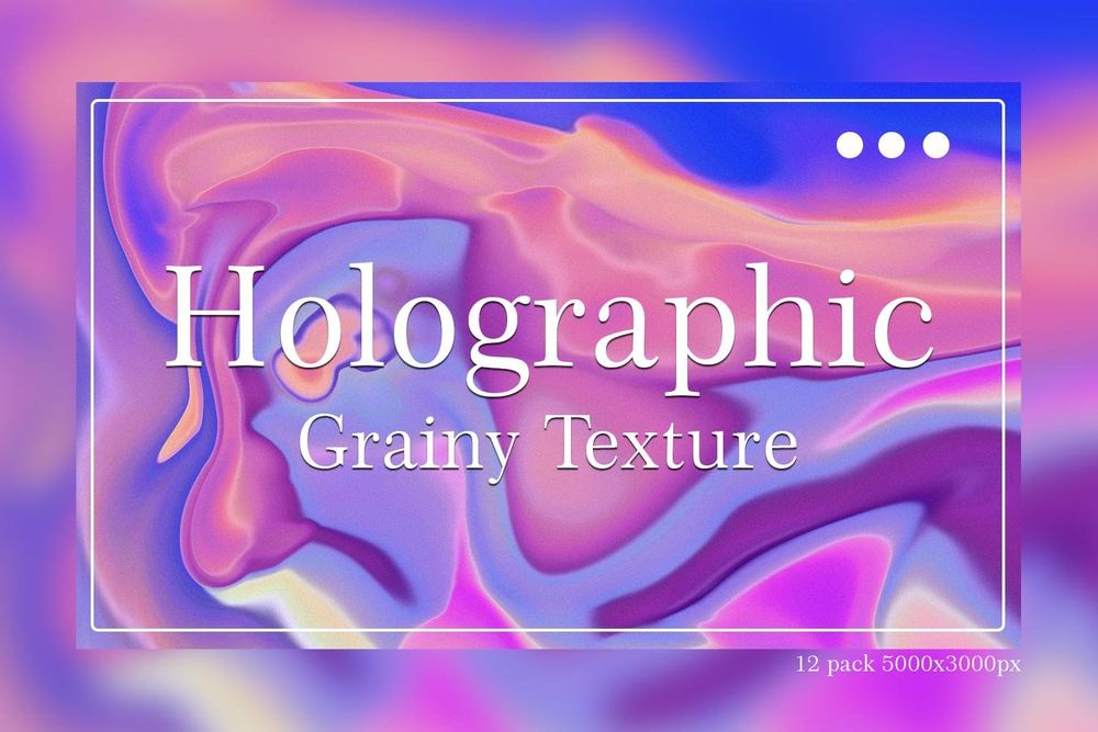 CreativeMarket - Holographic Grainy Backgrounds - Vector Holographic Grainy Backgrounds poster
