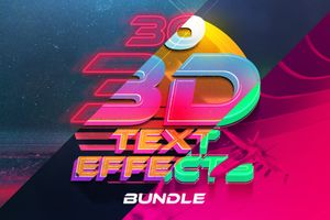 Creative Market - 3D Text Effects Bundle Vol 4 & poster
