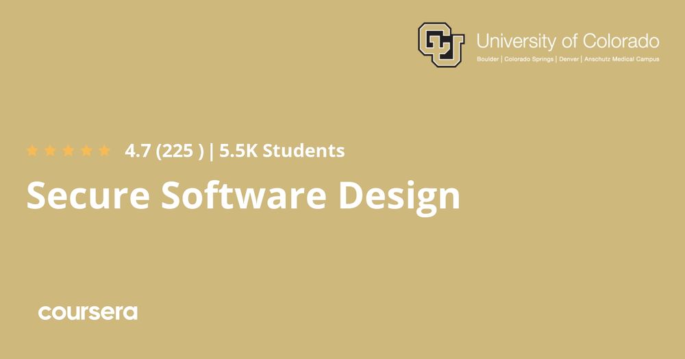 Coursera - Secure Software Design Specialization poster