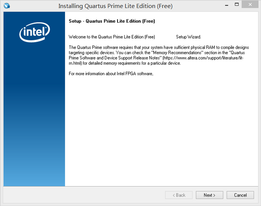 Quartus Setup poster