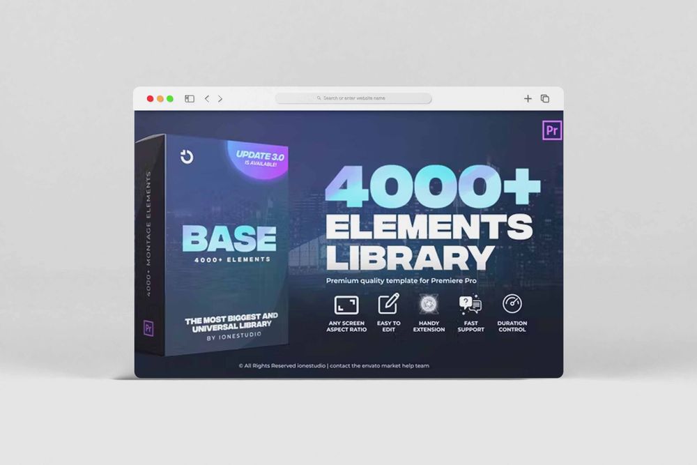 Videohive BASE - Transitions and Motion Graphics for Premiere Pro V3 poster