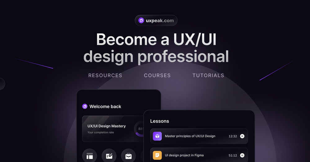 Uxpeak - UX,UI Design Mastery Course poster