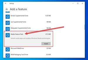 Windows Media Feature Pack poster